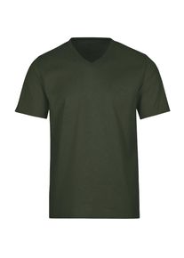 TRIGEMA Damen T-Shirt "TRIGEMA V-Shirt DELUXE Baumwolle", grün, Basic, Gr. XXXL, 100% Baumwolle, Shirts