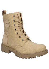 Josef Seibel Damen Schnürboots "Marta 26", Gr. 36, beige, Leder, Textil, casual, Schuhe, Blockabsatz, Schnürschuh, Stiefelette mit Wechselfußbett