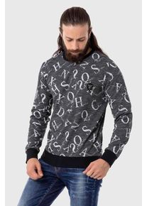 Cipo & Baxx CIPO & BAXX Herren Sweatshirt "Sweatshirts", grau, casual, Gr. L, bedruckt, 50% Baumwolle;30% Viskose;15% Polyester;5% Elasthan, Sweatshirts, mit