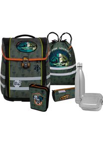 McNeill Kinder Schulranzen "Perfecto, Star Wars, Mandalorian", grau, Polyester, Rucksäcke, inkl. Federmäppchen, Turnbeutel, Schlamperrolle &
