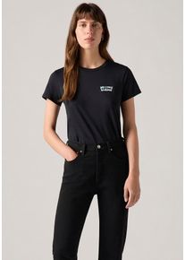 Levi's LEVI'S Damen T-Shirt "LSE THE PERFECT TEE", schwarz, casual, Gr. L, bedruckt, Jersey, Obermaterial: 100% Baumwolle, Shirts