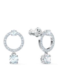 Swarovski Damen Paar Ohrstecker "Constella Pavé Attract Drop Circle, 5563278, 5723563, 5723565", Metall, silber, Metall, Ohrringe, mit Swarovski
