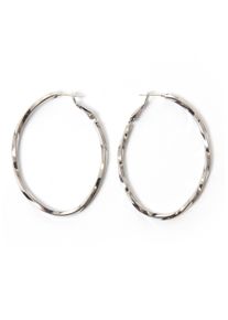 Firetti Damen Paar Creolen "gedreht, stylisch, verspielt", Metall, grau, Metall, Ohrringe