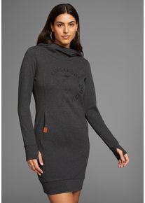 Kangaroos Damen Sweatkleid, grau, casual, Gr. 32, Interlock, Obermaterial: 100% Baumwolle, Kleider, mit Brustprint