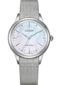 Citizen Damen Solaruhr, silber, Armbanduhren, Armbanduhr, Damenuhr, Edelstahlarmband, analog