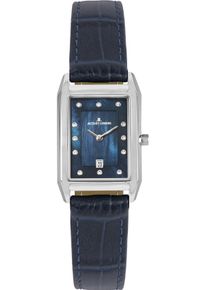 Jacques Lemans Damen Quarzuhr "Torino"dunkelblau, Armbanduhren, Armbanduhr, Damenuhr, Lederarmband, Perlmutt, Tag, Glaskristalle