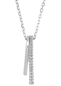 Firetti Damen Kette mit Anhänger "Schmuck Geschenk Silber 925 Halsschmuck Halskette Ankerkette Stab", Silber 925 (Sterlingsilber), L: 45cm B: 1,1mm,