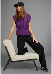 HECHTER PARIS Damen Pullunder, lila, feminin, Gr. 36, Strick, Obermaterial: 50% Viskose, 26% Polyamid, 24% Polyester, Pullover, mit Zopfstrickmuster
