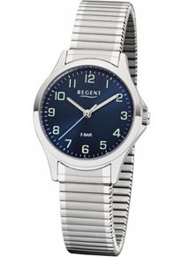 Regent Uhren REGENT Damen Quarzuhr, silber, Armbanduhren, Armbanduhr, Damenuhr, Flexband, Zugband, Edelstahlarmband