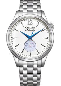 Citizen Damen Automatikuhr, silber, Armbanduhren, Armbanduhr, Herrenuhr, Damenuhr, offene Unruh, Edelstahlarmband