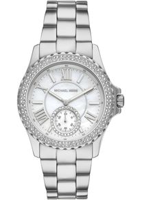 Michael Kors Damen Quarzuhr "EVEREST", silber, Armbanduhren, Armbanduhr, Damenuhr, Perlmutt-Zifferblatt, Edelstahlarmband