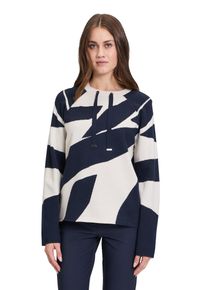 Betty Barclay Damen Strickpullover "Betty Barclay Strickpullover mit Jacquard", blau, casual, Gr. 42, Strick, Obermaterial: 50% Viskose, 27%