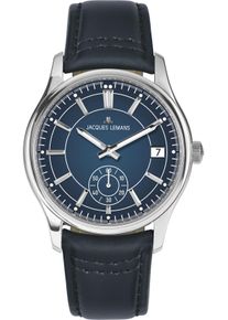 Jacques Lemans Herren Quarzuhr "Derby"dunkelblau, blau, Armbanduhren, Armbanduhr, Herrenuhr, Lederarmband, analog, Tag, kleine Sekunde