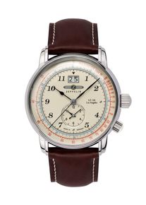 Zeppelin Herren Quarzuhr "LZ 126 Los Angeles Big Date", braun, Armbanduhren, Armbanduhr, Herrenuhr, Datum, Lederarmband, Made in Germany