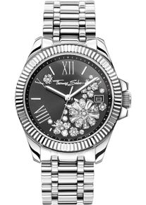 Thomas Sabo Damen Quarzuhr "DIVINE FLOWER", silber, Armbanduhren, Armbanduhr, Damenuhr, Edelstahlarmband, Tag, Blumen, Zirkonia (synth.)