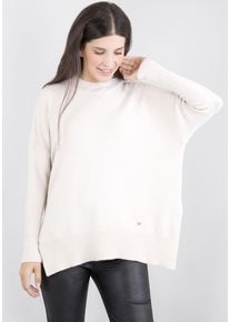 Please Jeans Damen Strickpullover, beige, casual, Gr. 1, Strick, Obermaterial: 43% Viskose, 29% Polyester, 28% Polyamid, Pullover