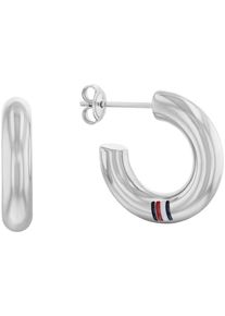 Tommy Hilfiger Damen Paar Creolen "CIRCLES, 2780948, 2780949", Edelstahl, silber, Edelstahl, Ohrringe, mit Emaille