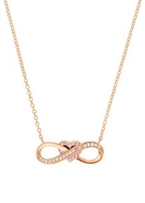 Amor Damen Kette mit Anhänger "Infinity, 2016775", mit Zirkonia, Silber 925 (Sterlingsilber), L: 45cm, rosa, Silber 925 (Sterlingsilber), Halsketten,