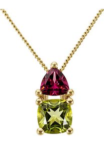 Firetti Damen Ketten-Anhänger "Schmuck Geschenk Gold 333 Halsschmuck Anhänger Edelstein Dreieck Rund", Gelbgold 333, 1,2 g, bunt, Gelbgold 333,