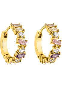 PURELEI Damen Paar Creolen "Schmuck Geschenk Fancy Ohrringe, 22421-Earring-Fancy", Edelstahlgelbgoldfarben, rosa, weiß, gelb, lila, rosa, weiß, gelb,
