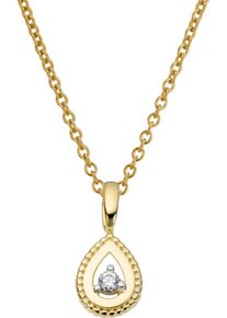 Firetti Damen Ketten-Anhänger "Schmuck Geschenk Gold 333 Halsschmuck Anhänger Tropfen bicolor", 0,02 ct P2 = erkennbare Einschlüsse, Gelbgold