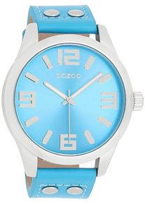 Oozoo Damen Quarzuhr, blau, Armbanduhren, Armbanduhr, Damenuhr, Herrenuhr, Lederarmband, Ø 46mm