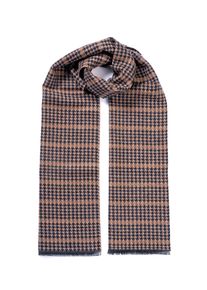 MONTI Damen Strickschal, blau, Obermaterial: 74% Polyester, 14% Polyacryl, 8% Nylon, 4% Wolle, Modetücher, mit elegantem Hahnentritt