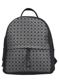 Rieker Cityrucksack "Foil/Geo", schwarz, Lederimitat, gemustert, casual, Rucksäcke