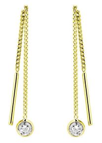 Amor Damen Paar Ohrhänger "2013812", Gelbgold 375, gold, Gelbgold 375, Ohrringe, mit Zirkonia (synth.)