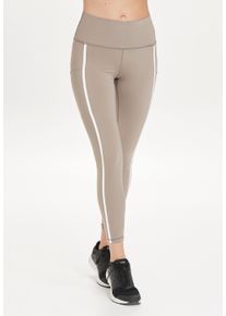 Endurance Damen Trainingstights "Flothar", beige, casual, Gr. 42, unifarben, 72% Nylon, 28% Elasthan, Hosen, mit reflektierenden Streifen