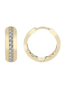 Adelia´s ADELIA ́S Damen Paar Creolen "Neuheit 2025 - Damen Creolen aus Gold 333 und Zirkonia Ø 15 mm", Damen, Gelbgold 333, gold, Gelbgold 333, Ohrringe