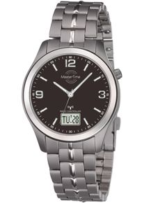 MASTER TIME Herren Funkuhr, silber, Armbanduhren, Armbanduhr, Quarzuhr, Herrenuhr, Titan, Datum, Leuchtzeiger