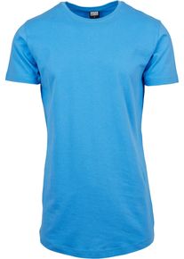 Urban Classics Herren Kurzarmshirt "Urban Classics Herren Shaped Long Tee", blau, casual, Gr. XS, unifarben, 100% Baumwolle, Shirts
