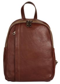 Pike PIKÉ Cityrucksack, braun, Rindsleder, Leder, unifarben, casual, Rucksäcke, echt Leder, Made in Italy