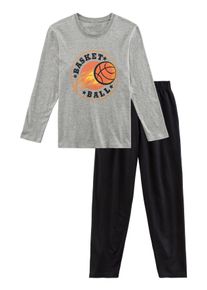 Kinder Pyjama, AUTHENTIC LE JOGGER, Gr. 182, grau, Jersey, Obermaterial: 100% Baumwolle, unifarben, meliert, Basic, Homewear-Sets, Schlafanzug mit