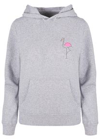 Merchcode Damen Kapuzenpullover "Merchcode Damen Ladies Flamingo Basic Hoody", grau, casual, Gr. S, mehrfarbig, 50% Baumwolle, 50% Polyester, Pullover