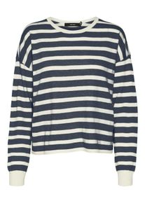 Véro Moda VERO MODA Damen Strickpullover "VMFANTASTIC LS O-NECK PULLOVER GA BOO", beige, modisch, Gr. S, meliert, gestreift, Strick, Obermaterial: 80%
