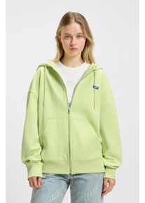HUGO BLUE Damen Sweatjacke "Doa"bright grün 329, casual, Gr. L, unifarben, Sweatware, Obermaterial: 100% Baumwolle, Sweatjacken, mit Kapuze,