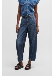 BOSS Orange Damen Weite Jeans "Baloon High Rise Premium Damenmode"light, pastel blau 452, modisch, Gr. 27, unifarben, Denim/Jeans, Obermaterial: 90%