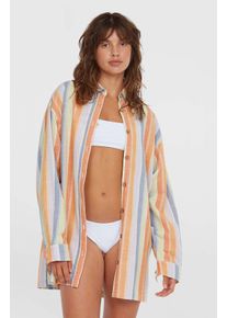 O`Neill O'NEILL Damen Hemdblusenkleid "O'NEILL BEACH VINTAGE LONG SHIRT"vintage stri, sportlich, Gr. XS, Obermaterial: 55% Baumwolle, 45% Viskose, Kleider