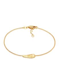 Elli Premium Damen Armband "Flügel Engel Schutz 375 Gelbgold", 16cm, ohne Stein, Gelbgold 375, gold, Gelbgold 375, Armbänder