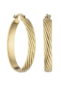 Jobo Damen Paar Creolen "Große Ohrringe 27 mm", Edelstahl, gold, Edelstahl, Ohrringe, Edelstahl goldfarben