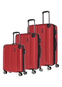 Travelite Trolleyset "CITY, marine", rot, ABS, unifarben, Koffer-Sets, Kofferset Reisegepäck Reisekoffer TSA Schloss