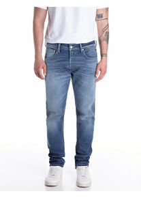 Replay Herren Straight-Jeans "GROVER"medium blau 882, casual, Gr. 32, Denim/Jeans, Obermaterial: 98% Baumwolle, 2% Elasthan, Jeans, in vielen