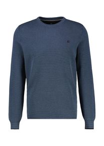 Lerros Herren Rundhalspullovercrispy blau, casual, Gr. S, unifarben, Strick, Obermaterial: 100% Baumwolle, Pullover, mit Logo-Stickerei