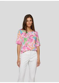 Rabe Damen T-Shirtmandelblüte, casual, Gr. 42, geblümt, gestreift, Web, Obermaterial: 50% Baumwolle, 50% Viskose, Shirts, mit floralem Muster