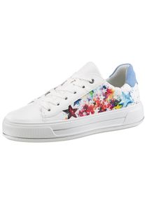 Ara Damen Plateausneaker "CANBERRA", Gr. 8,5weiß, hellblau multi, Lederimitat, Veloursleder, bedruckt, sportlich, Schuhe, Freizeitschuh,