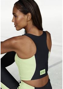 active by Lascana LASCANA ACTIVE Crop-Top mehrfarbig Gr. XS (32/34) für Damen. Rundhals und Logodruck, Piping. Figurbetont
