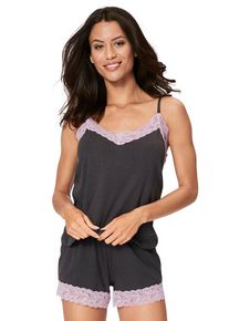 s.Oliver Shorty mehrfarbig Gr. 32/34 für Damen. V-Ausschnitt und Allover-Druck, Spitze. Lässig Geschnitten. Nachhaltig.