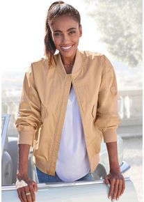 French Connection Blouson beige Gr. M (40/42) für Damen. Mit Badge. Lässig Geschnitten. Nachhaltig.